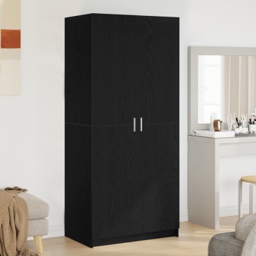 vidaXL Ντουλάπα Μαύρο Δρυς 80x51x180cm Επεξεργασμένο Ξύλο 1 τεμ.