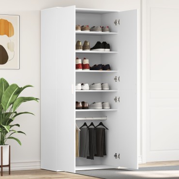 vidaXL Ντουλάπι Παπουτσιών Λευκό 80x39x180cm Επεξεργασμένο Ξύλο
