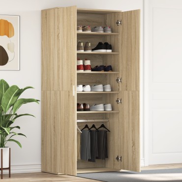 vidaXL Ντουλάπι Παπουτσιών Σονομά Οάκ 80x39x180cm Επεξεργασμένο Ξύλο