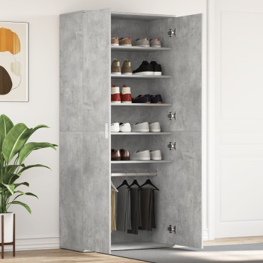vidaXL Ντουλάπι Παπουτσιών Γκρι 80x39x180cm Οικονομικό ξύλο