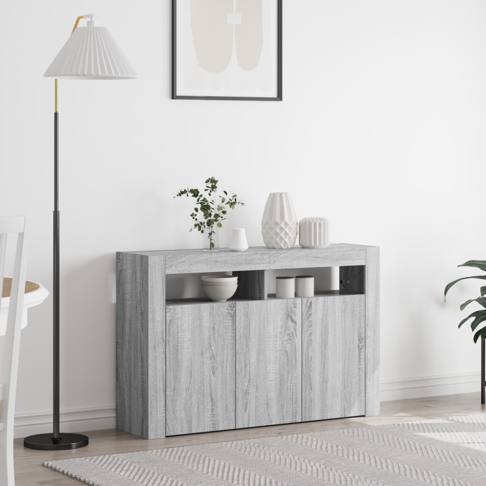 vidaXL Βιτρίνα Γκρι sonoma Κατασκευασμένο ξύλο 116x30x75cm Βιτρίνα 1 τεμ.