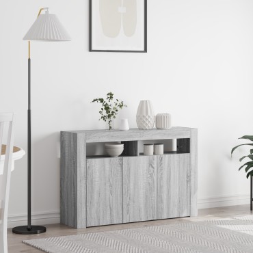 vidaXL Βιτρίνα Γκρι sonoma Κατασκευασμένο ξύλο 116x30x75cm Βιτρίνα 1 τεμ.