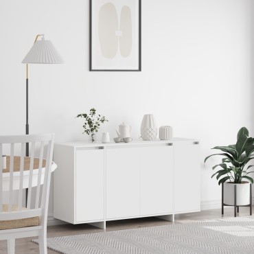 vidaXL Λευκό Πλαϊνό Γραφείο Λευκό Ξύλο 135x41x75cm 1 τεμ.
