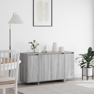vidaXL Γκρι πλαϊνό γραφείο Γκρι Sonoma Επεξεργασμένο ξύλο 135x41x75 εκ 1 τεμ.