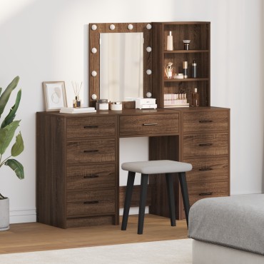 vidaXL Σετ Τουαλέτας 3 τεμ. με LED σε Μαύρο Δρυς 40x41x75 cm