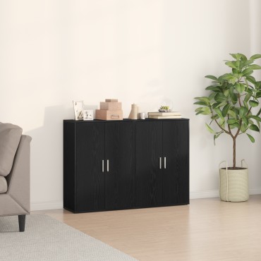 vidaXL Μπουφέδες 2 τεμ. Μαύρο Δρύς 60x31x84cm Επεξεργασμένο Ξύλο