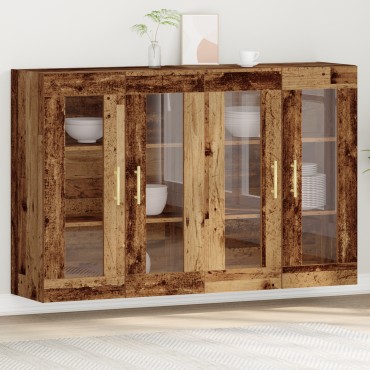 vidaXL Τοίχου Ντουλάπες 2 τεμ. Παλιό Ξύλο 69,5x34x90cm Κατασκευασμένο Ξύλο