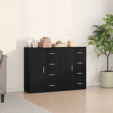 vidaXL Μπουφέδες 2 τεμ. Μαύρος Δρυς 60x31x84cm Συνθετικό ξύλο