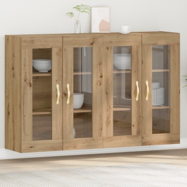 vidaXL Τοίχου Ντουλάπες 2 τεμ. Καρυδιά 69,5x34x90cm Επεξεργασμένο ξύλο
