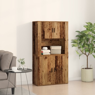 vidaXL Υψηλό Κιβώτιο Παλιού Ξύλου 80x33x150cm Κατασκευασμένο από Ξύλο Συνθετικής Ύλης 1 τεμ.