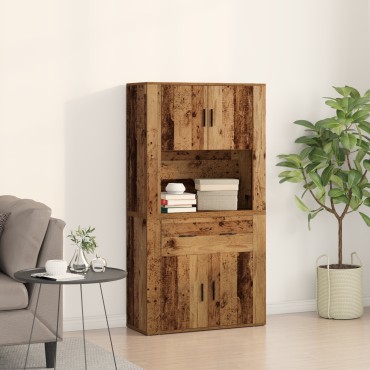 vidaXL Υψηλό ντουλάπι Παλαιού Ξύλου 80x33x150cm Κατασκευασμένο Υλικό 1 τεμ.