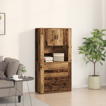 vidaXL Υψηλό Έπιπλο Παλιού Ξύλου 80x33x150cm Κατασκευασμένη Ξυλεία 1 τεμ.