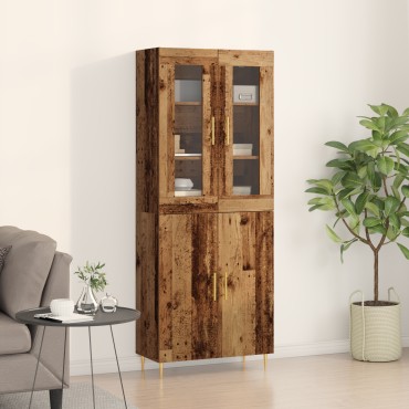 vidaXL Υψηλό Ντουλάπι Παλιού Ξύλου 69.5x34x180cm Μηχανικά Ξύλο 1 τεμ.