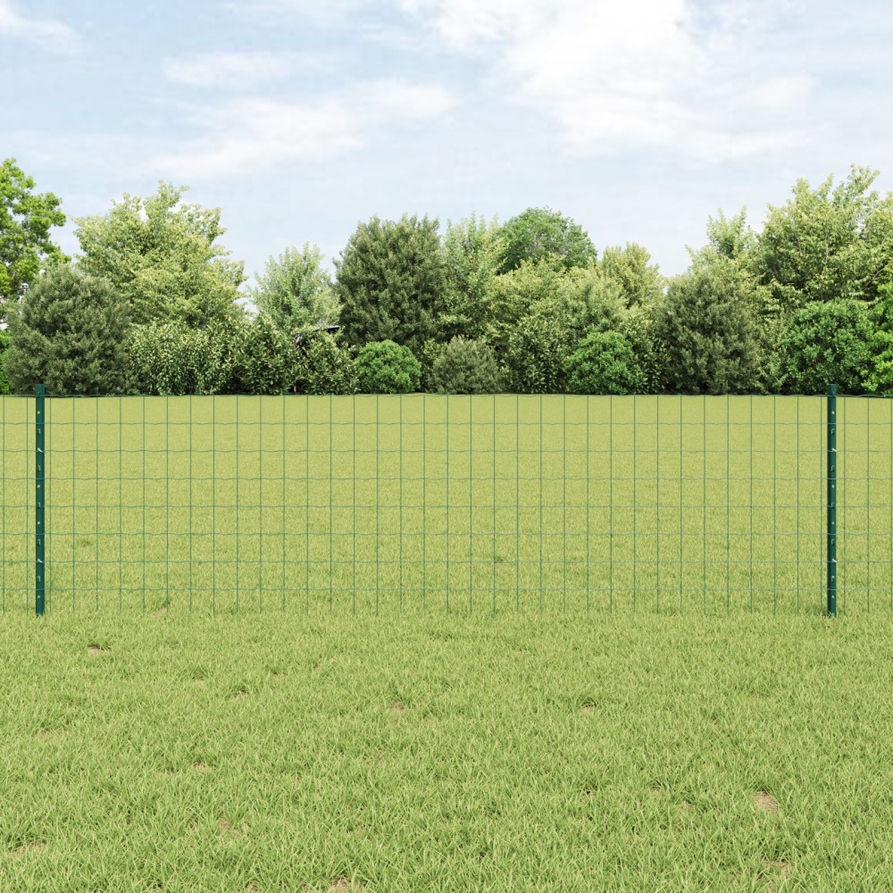 vidaXL Ευρωπαϊκή Επί Fence με 11 U Posts Πράσινο 0,6x25 μ Ατσάλι