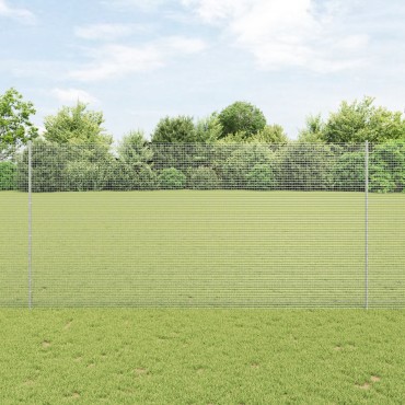 vidaXL Συρματόπλεγμα με Στυλίς 50x1,5 m Γαλβανισμένος Χάλυβας Ασημί