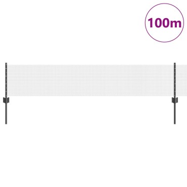 vidaXL Φράχτης συρματόπλεγμα με 44 Υ πο/posts Γκρι 0,4x100 μ. Σιδηρό