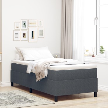 vidaXL Κρεβάτι Σπαστού Στρώματος Σκούρο Γκρι 90x200 εκ Κορντούρα