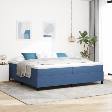 vidaXL Κρεβάτι με Ελατήριο Μπλε 200x200 cm Βελούδο