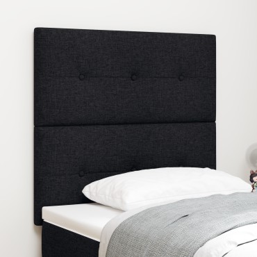 vidaXL Κεφαλάρι Με κουμπιά Μαύρο Ύφασμα 80x7x88 cm 1 τεμ.