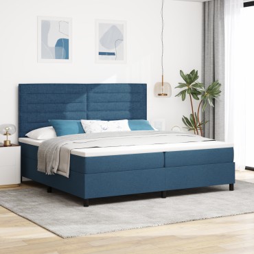 vidaXL Κρεβάτι με Στρώμα Ναυτικού Μπλε 200x200 cm Ύφασμα