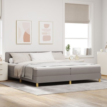 vidaXL Κρεβάτι Box Spring με Στρώμα & LED Ταπέτο 200x200 εκ Υφάσματος