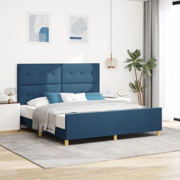 vidaXL Κρεβάτι Μπλε 180x200 εκ Υφάσματος