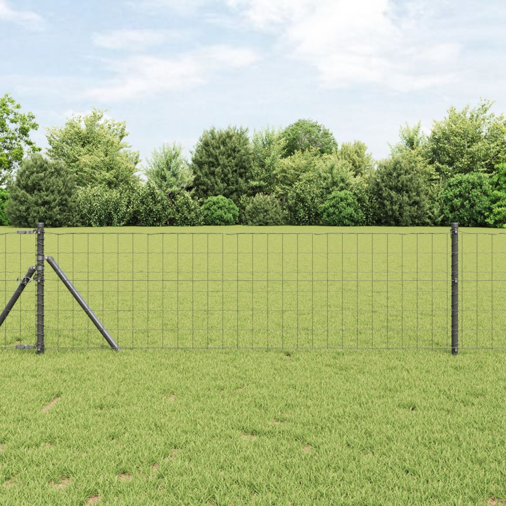 vidaXL Euro Fence με 7 Στήλες 0.4x10 μ Γαλβανισμένος Χάλυβας Γκρι
