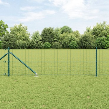 vidaXL Euro Fence με 7 Άγκιστρα 0.8x10 μ Γαλβανισμένο Ατσάλι Πράσινο