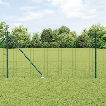 vidaXL Euro Fence με 13 Στεφάνια Σπαθίσου 1.2x25 μ. Γαλβανισμένο Ατσάλι Πράσινο