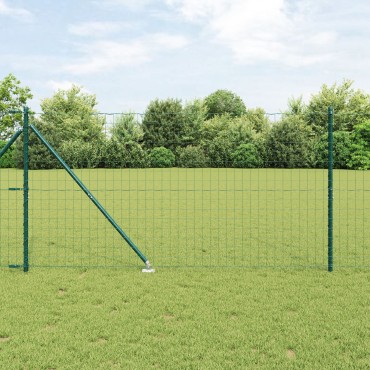 vidaXL Euro Fence Σετ των 2 Πράσινο Χάλυβας με επικάλυψη πούδρας