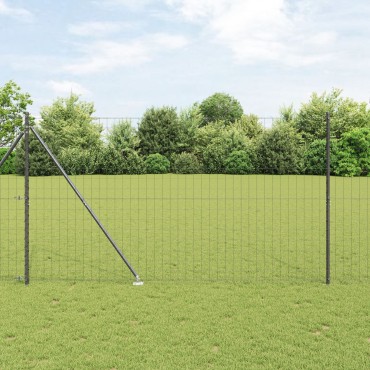 vidaXL Euro Fence με 7 Στεφάνια 1.6x10 μ Γαλβανισμένο Ατσάλι Γκρι