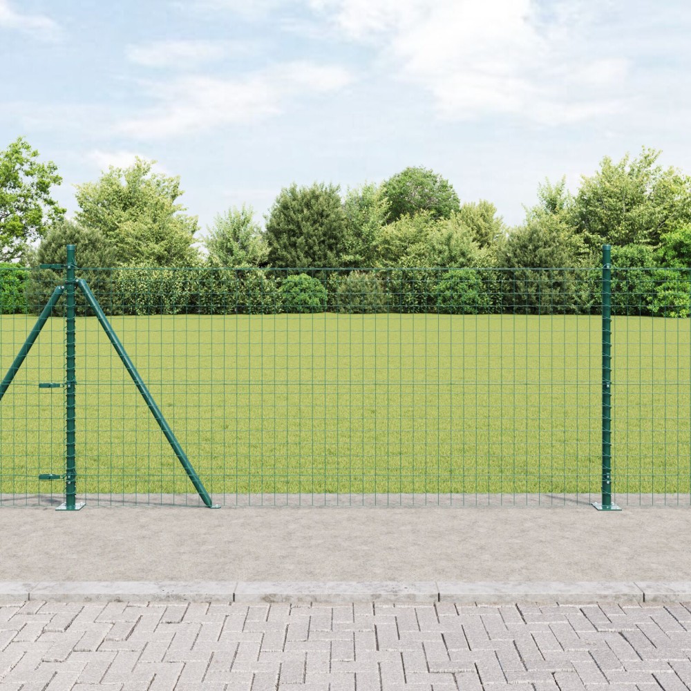 vidaXL Euro Fence με 13 Φλαγκερ Στήλες 1x25 μ Γαλβανισμένος Χάλυβας