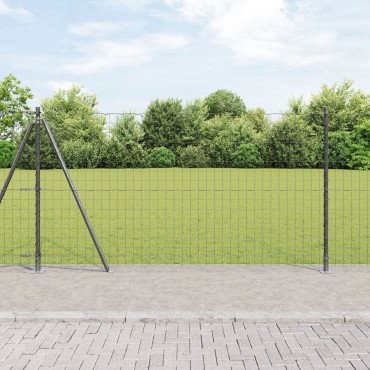 vidaXL Euro Fence Σετ 2 Γκρι Ατσάλι 25x1.2 μ Ανθεκτικός