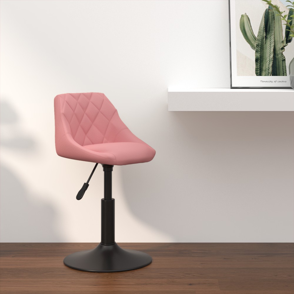vidaXL Μπαρ Σκαμπό Ροζ 46x44x(62,5-77,5)cm Βελούδο