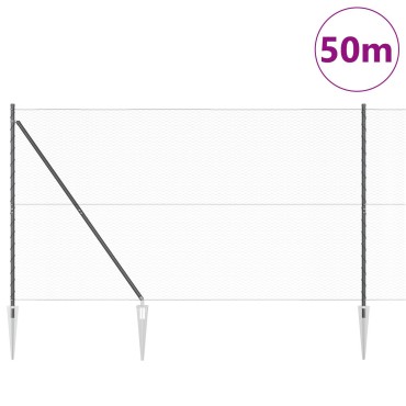 vidaXL Εξάγωνος Φράχτης Γκρι 1.6x50 μ Ατσάλι