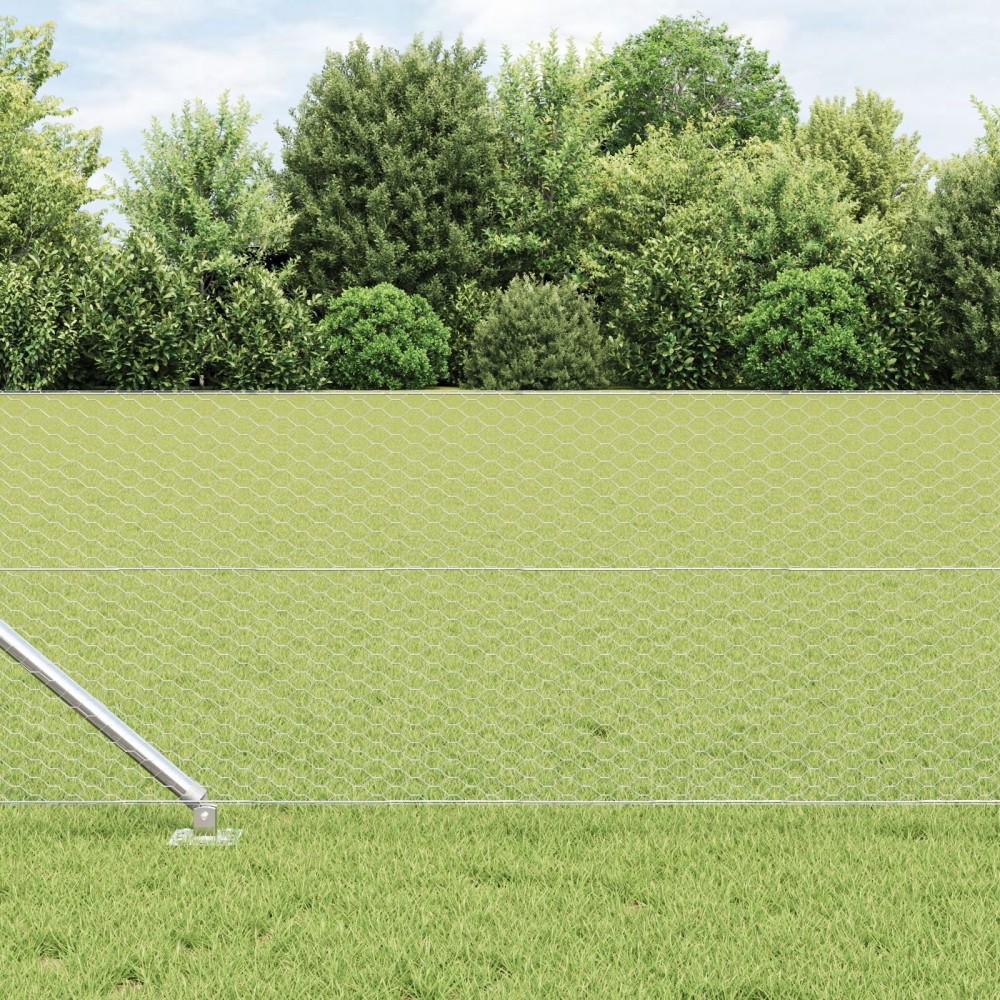vidaXL Hexagon Fence 0.6x50 m Γαλβανισμένος Χάλυβας