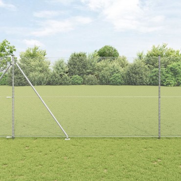 Περίφραξη Εξάγωνη vidaXL 1.5x50 m Γαλβανισμένο Ατσάλι, Στυλοί Περίφραξης vidaXL με Ακίδα 13 τεμ 32 mm 170cm Γαλβανισμένο Ατσάλι
