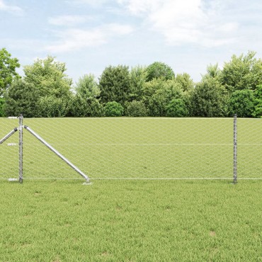 vidaXL Hexagon Fence 0.6x100 μ Γαλβανισμένος Χάλυβας