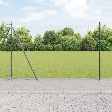 vidaXL Hexagon Fence Γκρι 1.5x50 m Ατσάλι