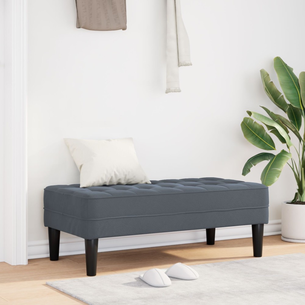 vidaXL παγκάκι με μαξιλάρι Σκούρο Γκρι 113x57x39cm Βελούδο