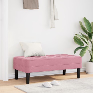 vidaXL Παγκάκι Ροζ 113x57x39cm Βελούδο