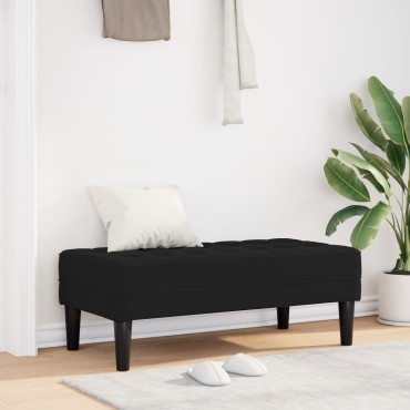 vidaXL Παγκάκι Μαύρο 113x57x39cm Βελούδο