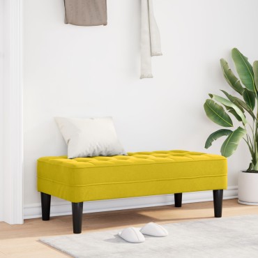 vidaXL Πάγκος Κίτρινος 113x57x39cm Βελούδο 1 τεμ.