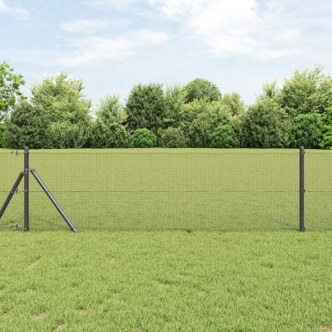 vidaXL Φράχτης Κυρτού Σιδήρου Γκρι 0,6x25 μ 2500x60x0,075cm