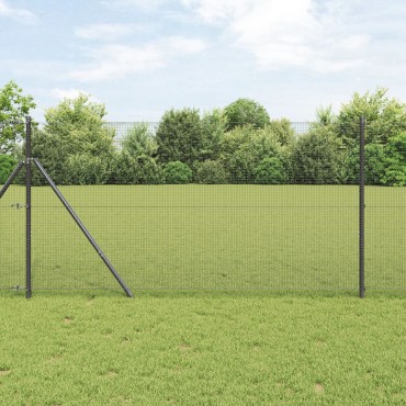 vidaXL Συγκολλητός φράχτης από σύρμα Γκρι 2500x120cm