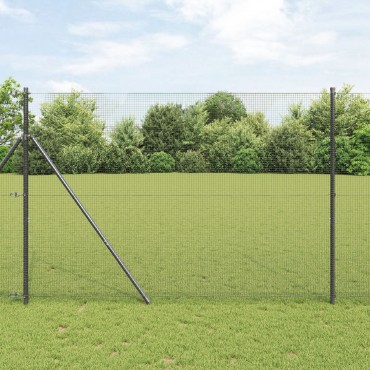 vidaXL Φράκτης Συρμάτινος Γκρι 1.5x25 m Σίδηρος 2500x150x0.08 cm