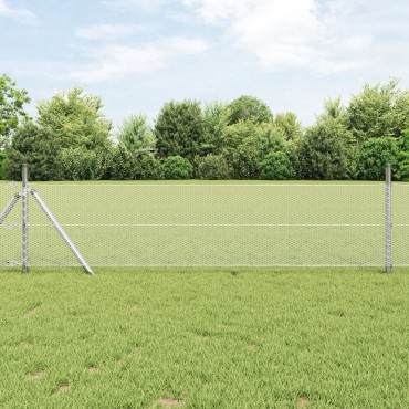 vidaXL Φράχτης 0.8x10 μ Γαλβανισμένο Ατσάλι 1000x80x0.05cm