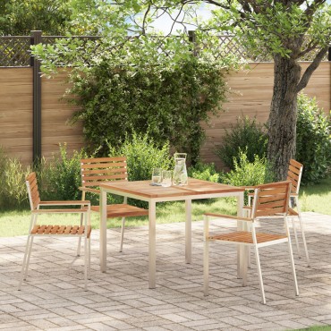 vidaXL Τραπέζι εξωτερικού φαγητού 90x90x74.5cm Μασίφ ξύλο teak 1 τεμ.