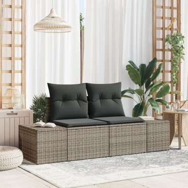 vidaXL Καναπές Κήπου Γκρι 184x62x69cm συνθετικό ρατάν