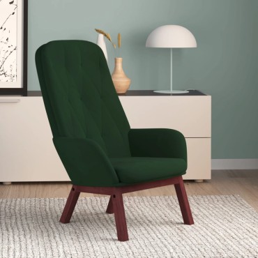 vidaXL Πολυθρόνα Relax Σκούρο Πράσινο Βελούδινη 70x77x98cm 1 τεμ.